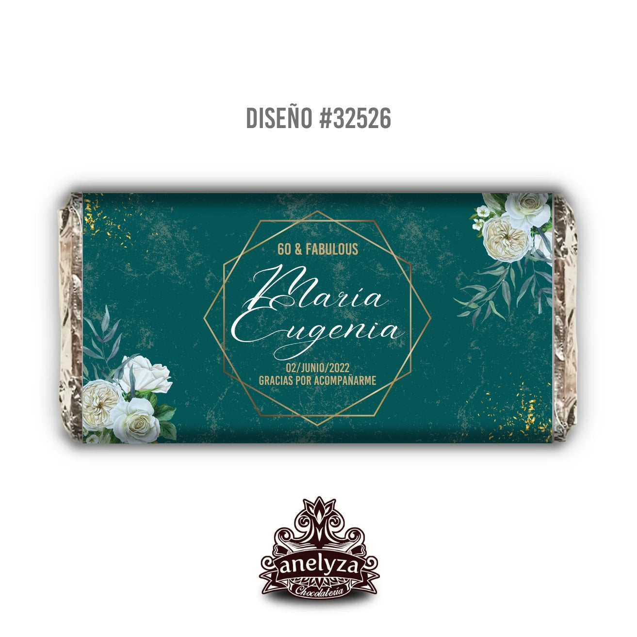 DESIGN #32526 EMERALD GREEN WITH FLOWERS BIRTHDAY WOMEN