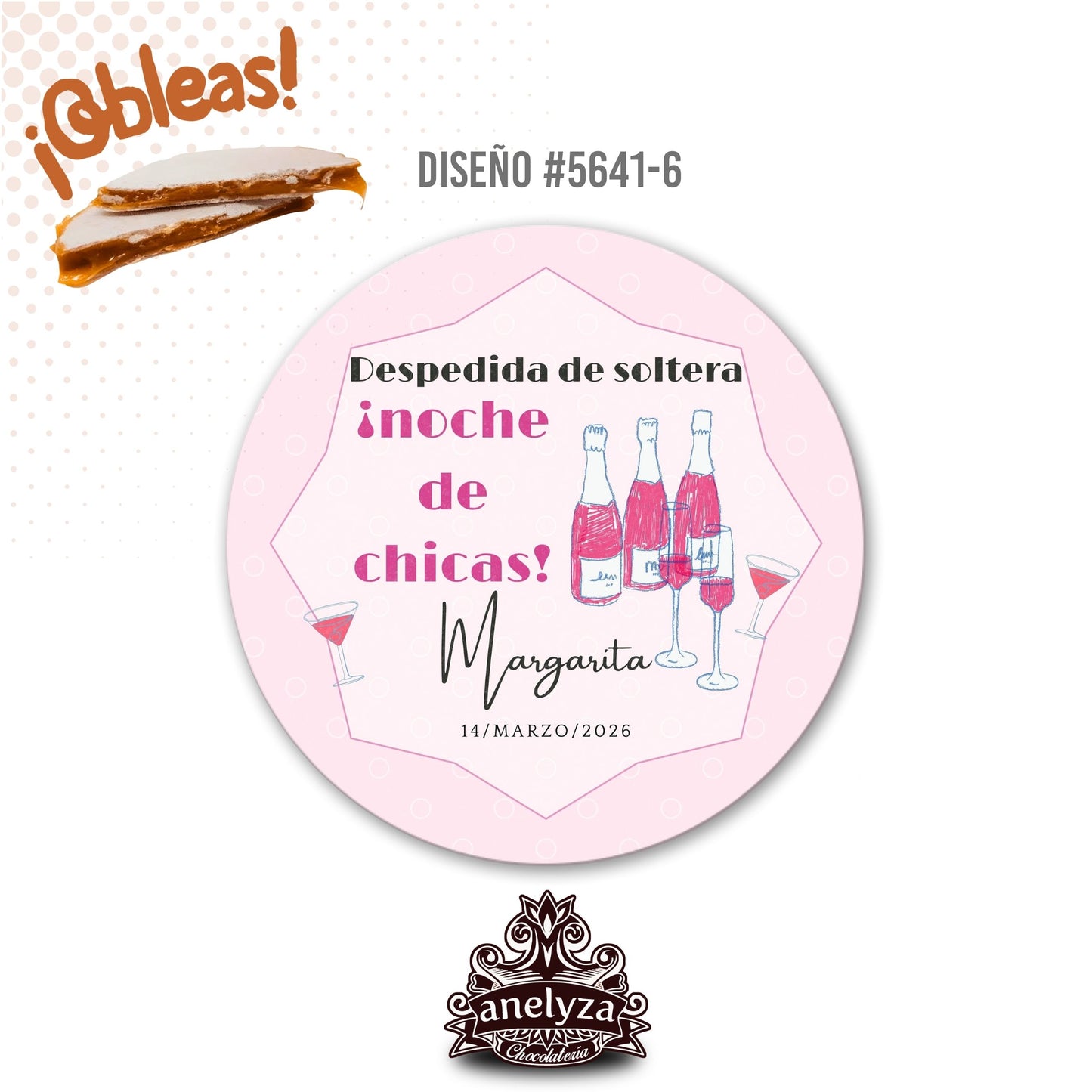OBLEAS RELLENAS PERSONALIZADAS DISEÑO #5641-6 DESPEDIDA DE SOLTERA