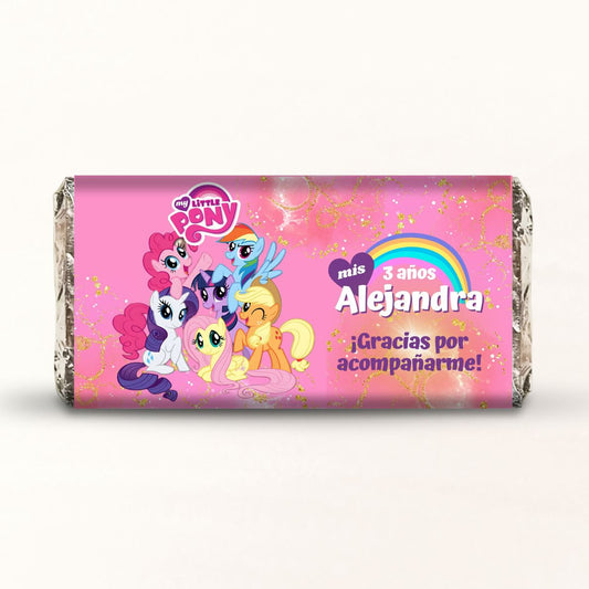 BARRAS DE CHOCOLATE PERSONALIZADAS DISEÑO #35188 MY LITTLE PONY FIESTAS INFANTILES