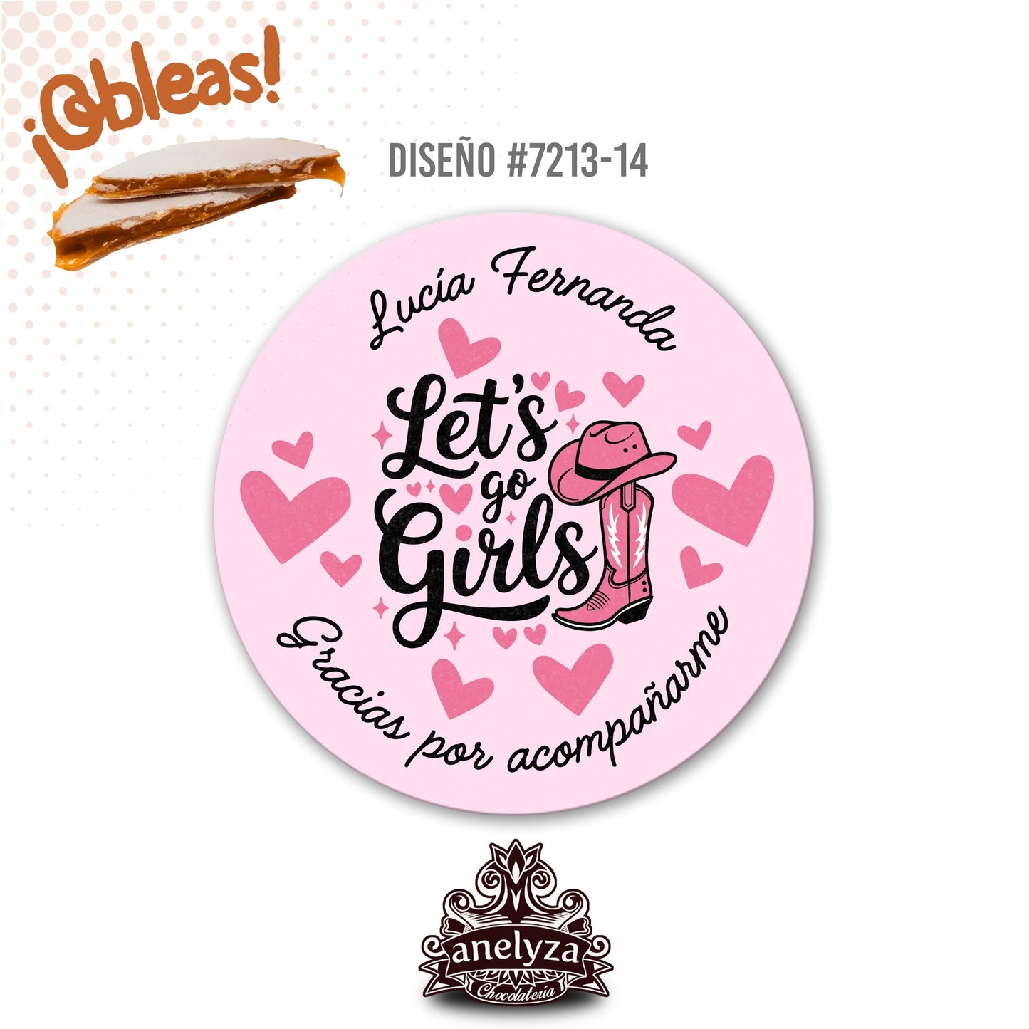 OBLEAS RELLENAS PERSONALIZADAS DISEÑO #7213-14 CUMPLEAÑOS MUJER