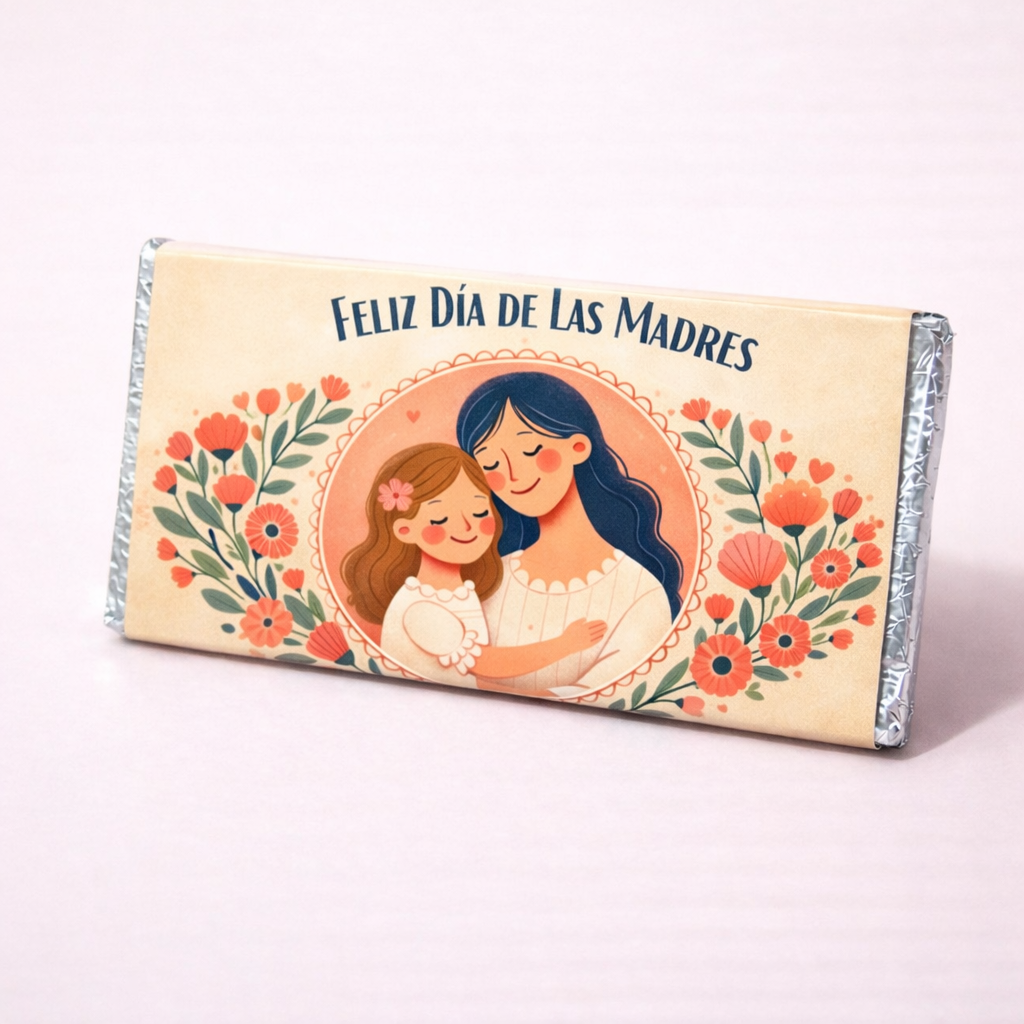 BARRAS DE CHOCOLATE PERSONALIZADAS DISEÑO #90078 DIA DE LAS MADRES