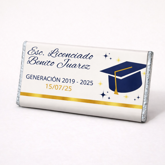 BARRAS DE CHOCOLATE PERSONALIZADAS DISEÑO #90116 GRADUACION