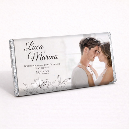 BARRAS DE CHOCOLATE PERSONALIZADAS DISEÑO #B87342 BODAS CON FOTO