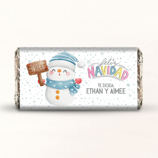 BARRAS DE CHOCOLATE PERSONALIZADAS DISEÑO #8409 NAVIDAD