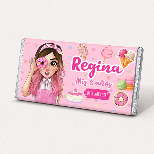 BARRAS DE CHOCOLATE PERSONALIZADAS DISEÑO #45874 MIS PASTELITOS FIESTAS INFANTILES