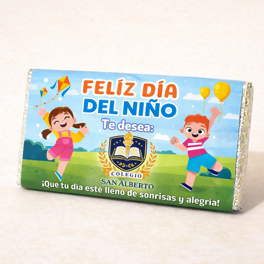 BARRAS DE CHOCOLATE PERSONALIZADAS DISEÑO #91771 DIA DEL NIÑO
