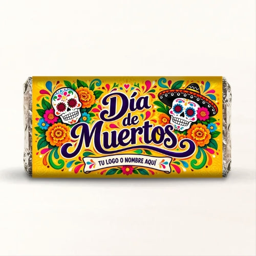 BARRAS DE CHOCOLATE PERSONALIZADAS DISEÑO #2278-7 DIA DE MUERTOS
