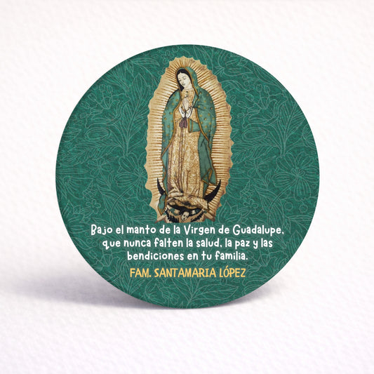 OBLEAS RELLENAS PERSONALIZADAS DISEÑO RELIGIOSO #8290-4 VIRGEN DE GUADALUPE