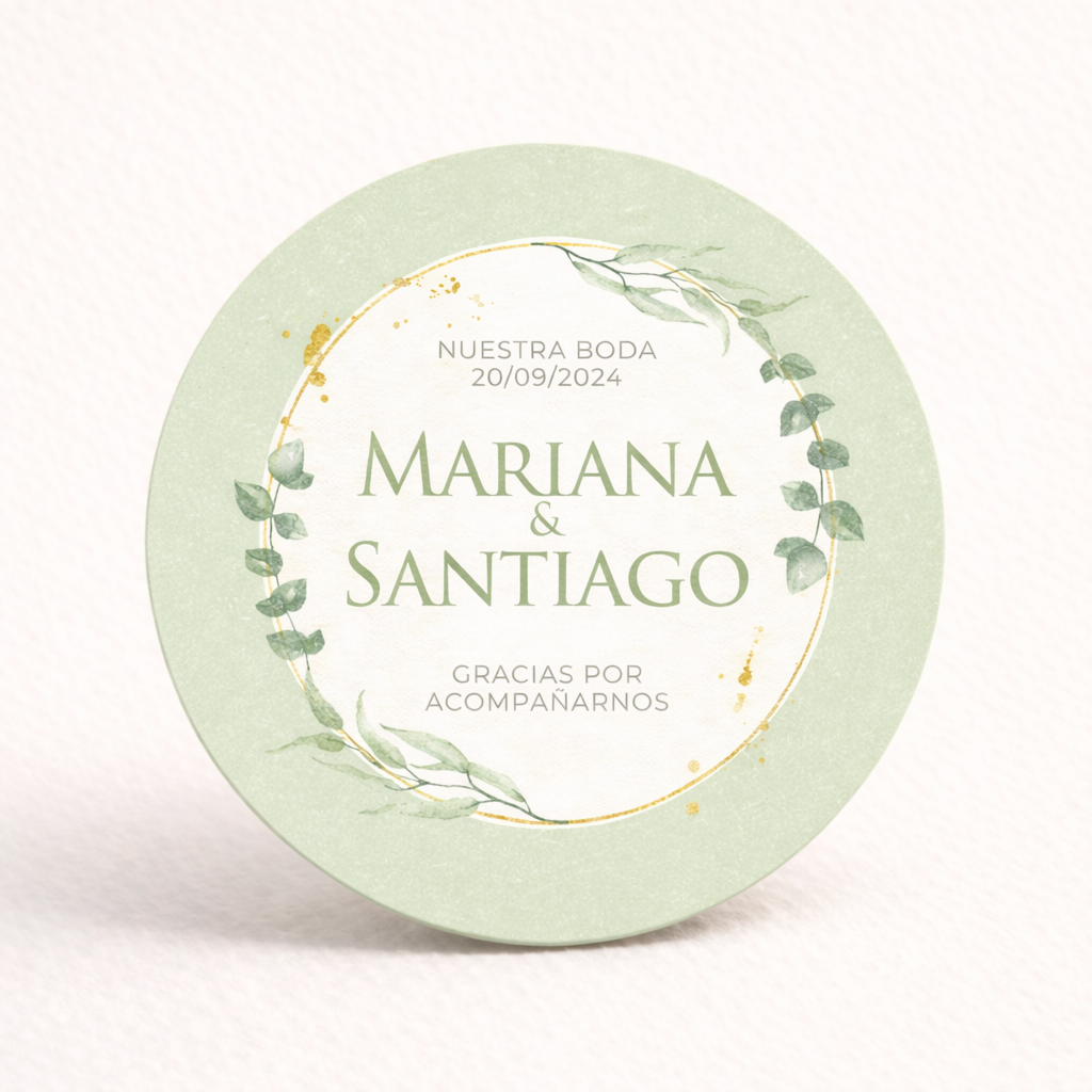 OBLEAS RELLENAS PERSONALIZADAS DISEÑO #88368 VERDE MENTA BODAS