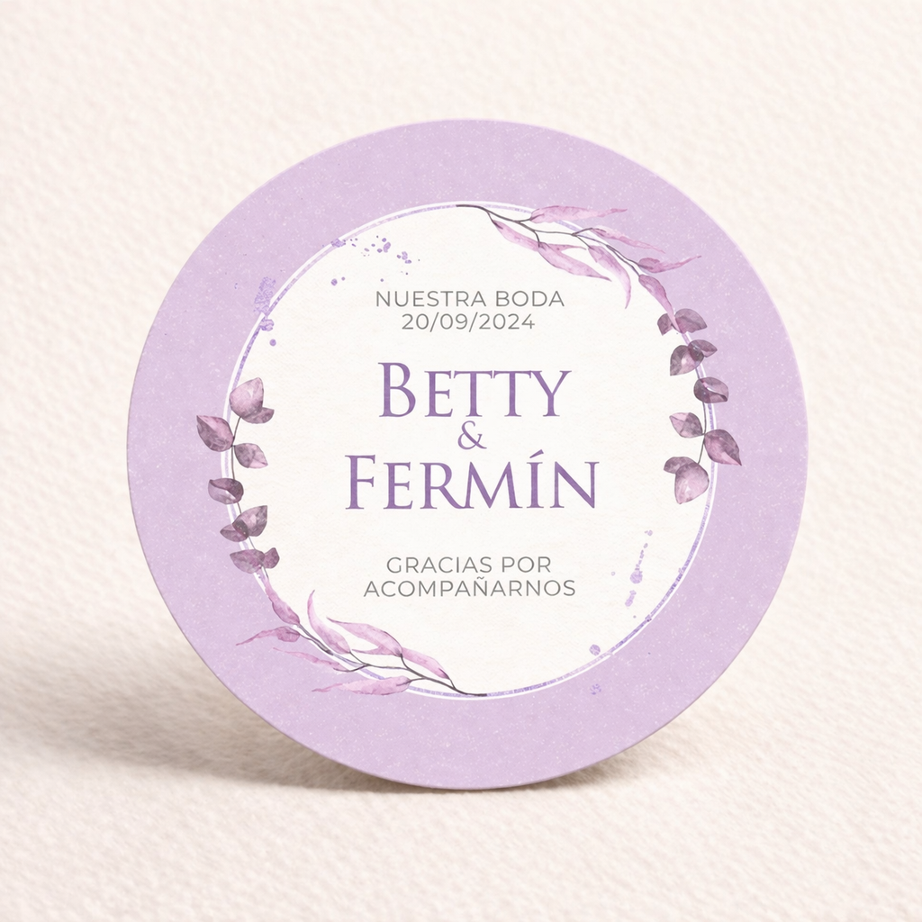 OBLEAS RELLENAS PERSONALIZADAS DISEÑO #2327 MORADO LILA BODAS