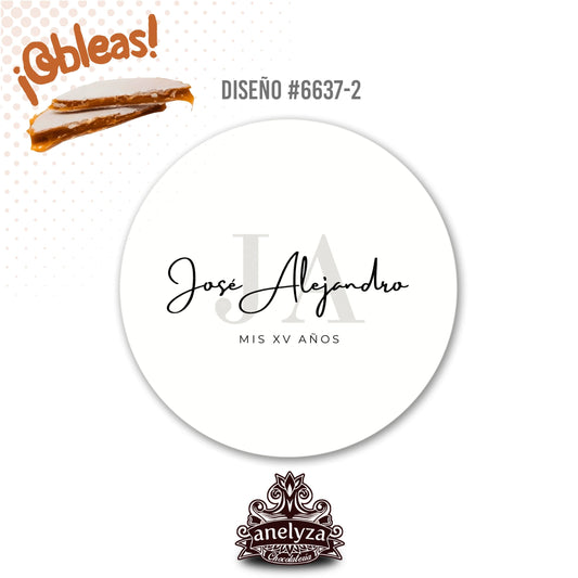 OBLEAS RELLENAS PERSONALIZADAS DISEÑO #6637-2 CUMPLEAÑOS HOMBRE