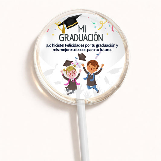 PALETAS DE CARAMELO PERSONALIZADAS DISEÑO #5672-20 GRADUACIÓN