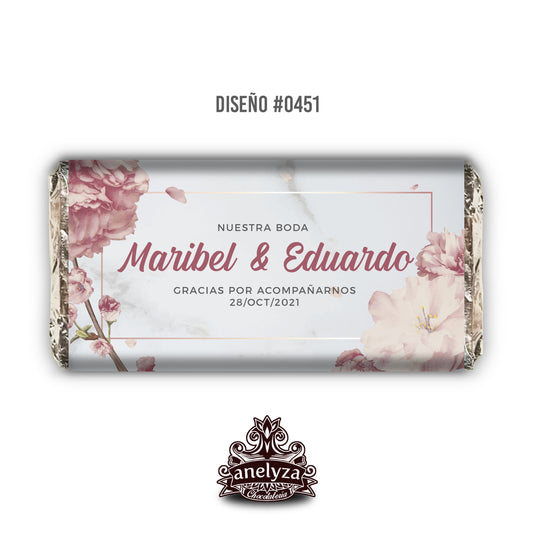 20 BARRAS DE CHOCOLATE PERSONALIZADAS DISEÑO #0451 MÁRMOL BODAS