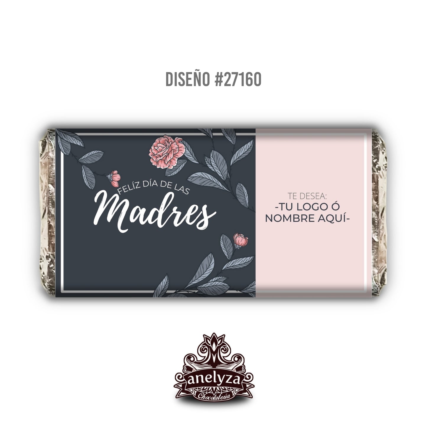 20 BARRAS DE CHOCOLATE PERSONALIZADAS DISEÑO #27160 DIA DE LAS MADRES