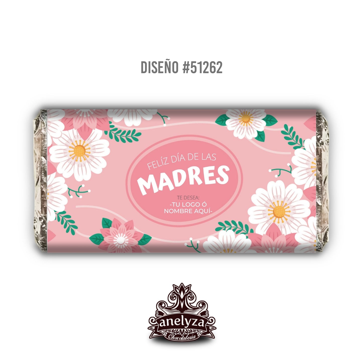 20 BARRAS DE CHOCOLATE PERSONALIZADAS DISEÑO #51262 DIA DE LAS MADRES