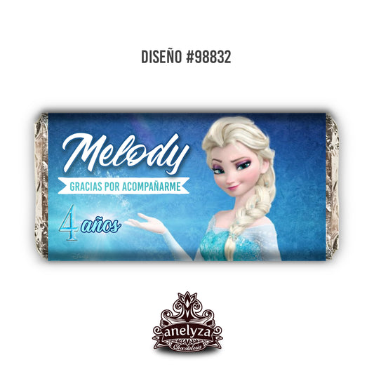 20 BARRAS DE CHOCOLATE PERSONALIZADAS DISEÑO #98832 FROZEN FIESTAS INFANTILES